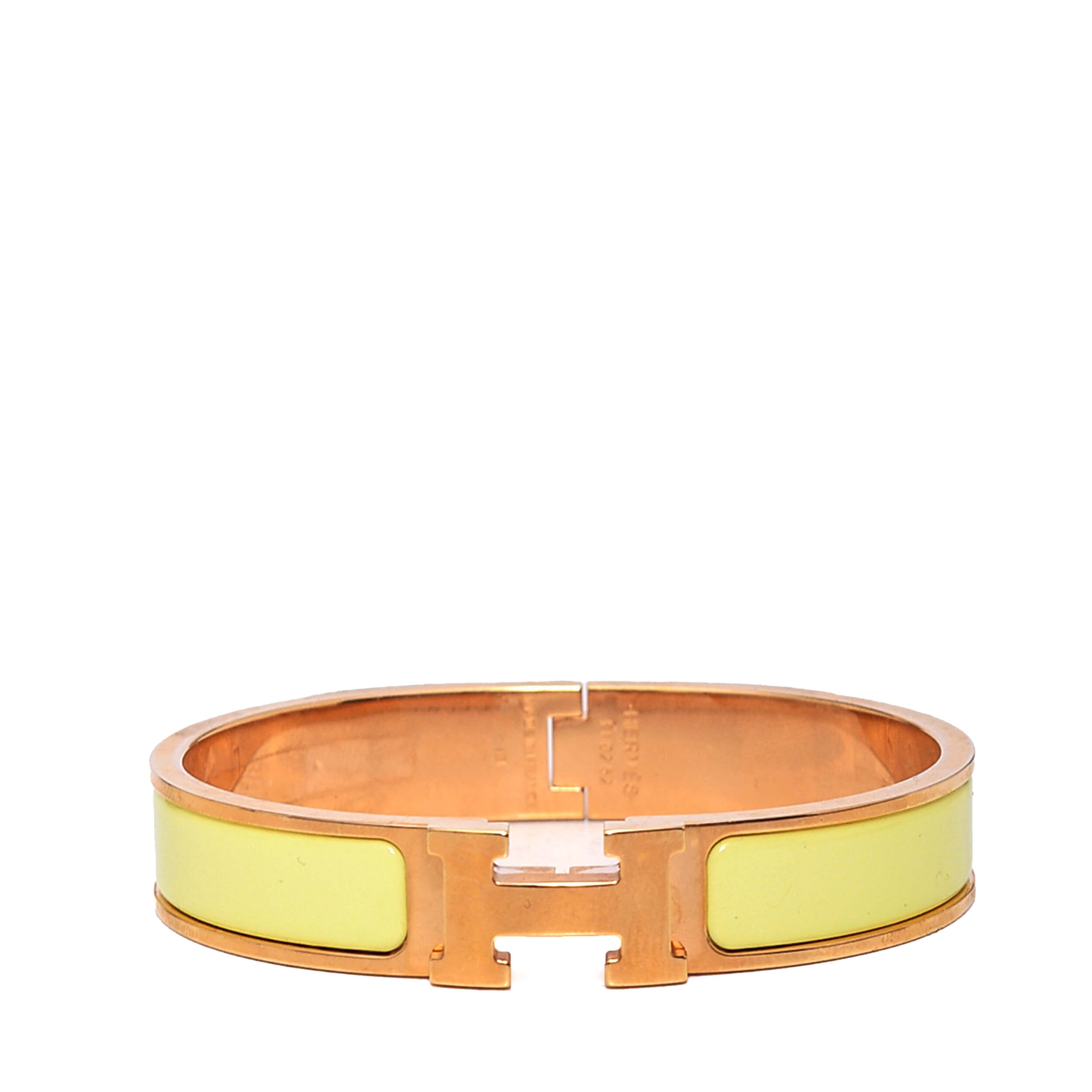 Hermes - Soufre Enamel Clic H Bracelet